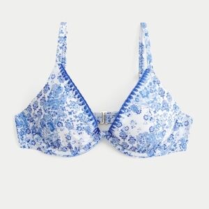 Hollister Embroidered Stitch Plunge Underwire Bikini Top